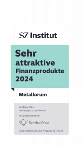 Siegel_SZ-Institut_Sehr attraktive Finanzprodukte_2024_Metallorum